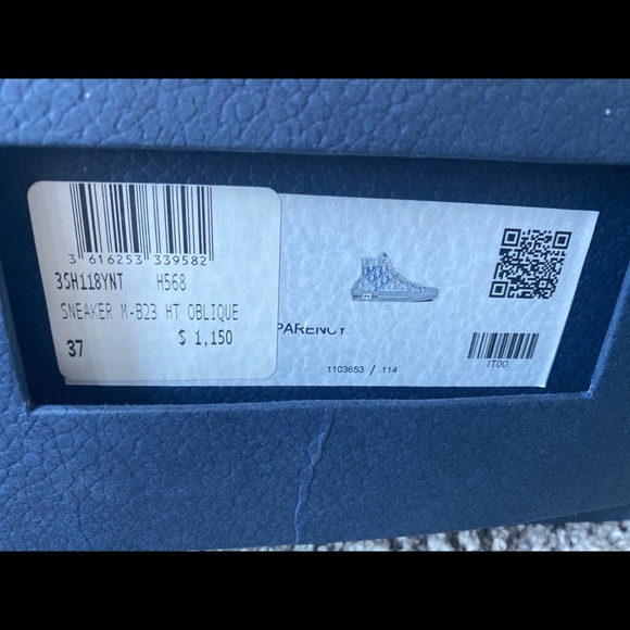 USED ONLY ONCE DIOR HIGH TOP SNEAKERS (RETAIL $1,300 with TAXES ) Obo - Picture 3 of 3